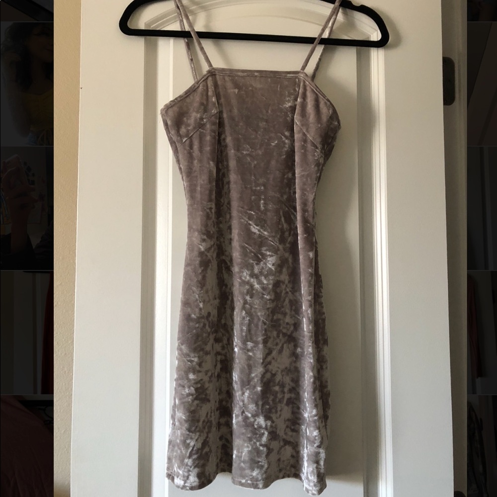 spaghetti strapped velvet dress